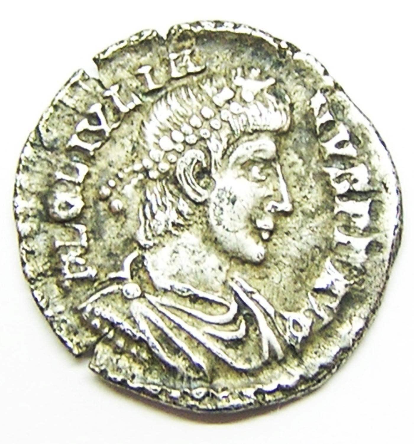Ancient Roman Silver Siliqua of Julian II Struck at Lyons France