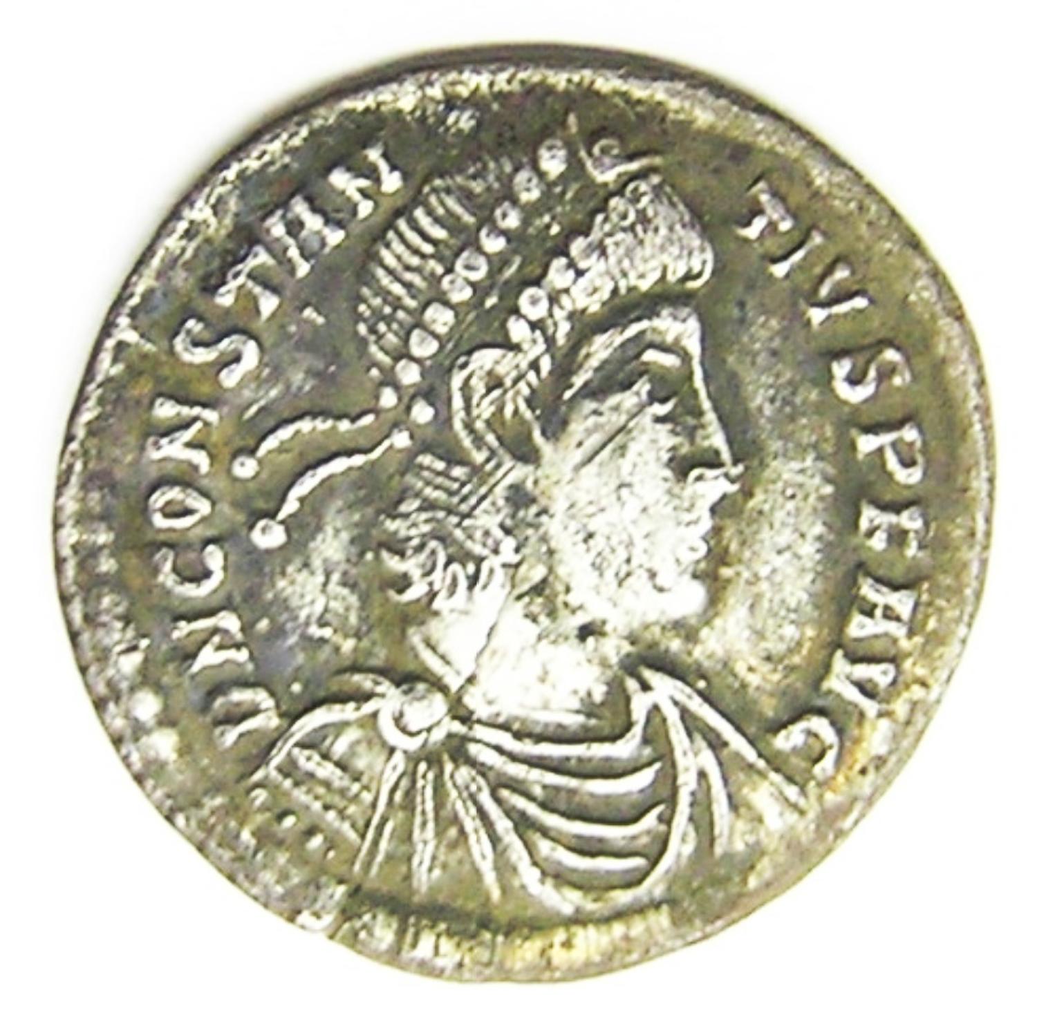 Ancient Roman Silver Siliqua of Constantius II