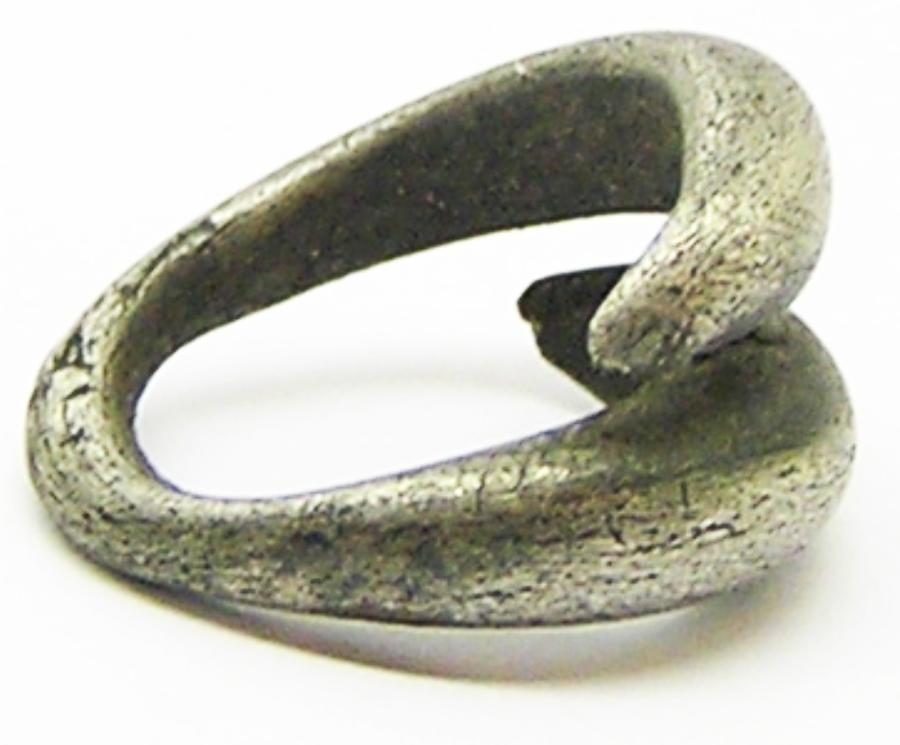 Ancient Middle Bronze Age Silver Lock Ring Money