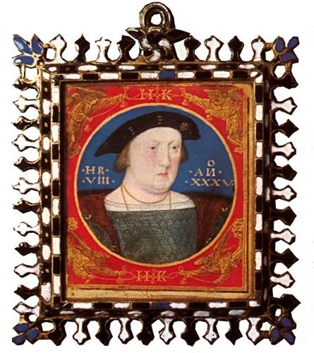 Tudor Period Enameled Portrait Miniature Frame Pendant
