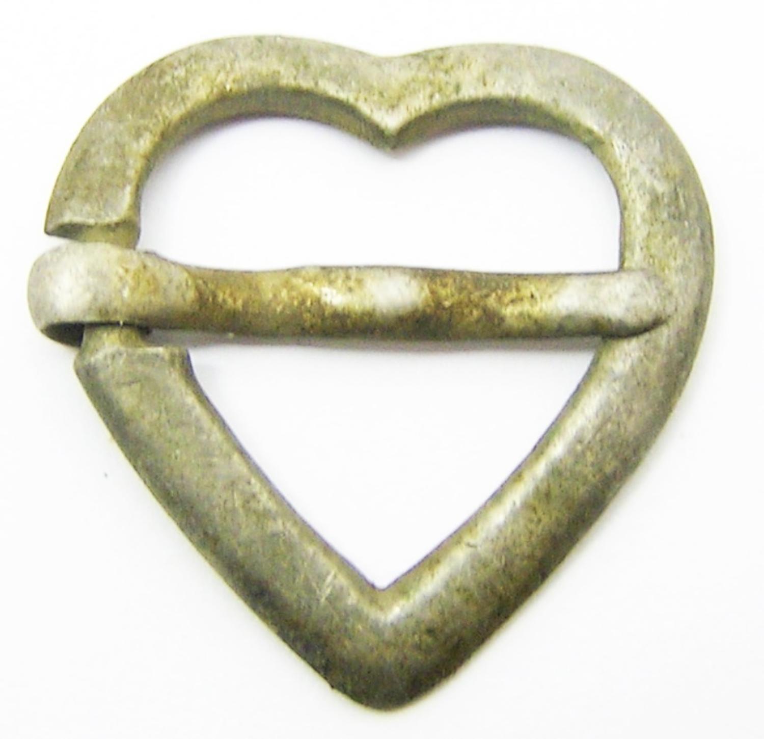 Medieval Silver Heart Shaped Brooch