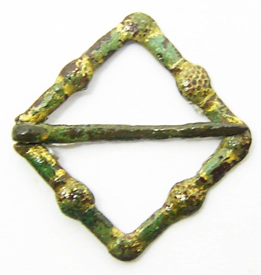 Medieval Gilt Lozenge Shaped Annular Brooch