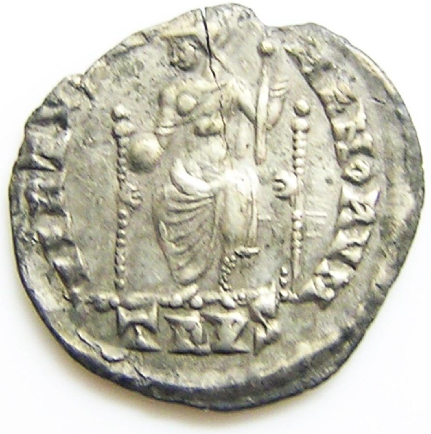 Roman Silver Siliqua of Emperor Gratian Ex. Thruxton Hoard