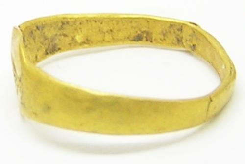 Roman Gold Babies Finger Ring with a Rejoicing Palm-branch of Hilaritas Long Happy Life