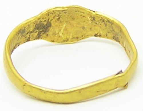 Roman Gold Babies Finger Ring with a Rejoicing Palm-branch of Hilaritas Long Happy Life