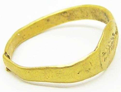 Roman Gold Babies Finger Ring with a Rejoicing Palm-branch of Hilaritas Long Happy Life
