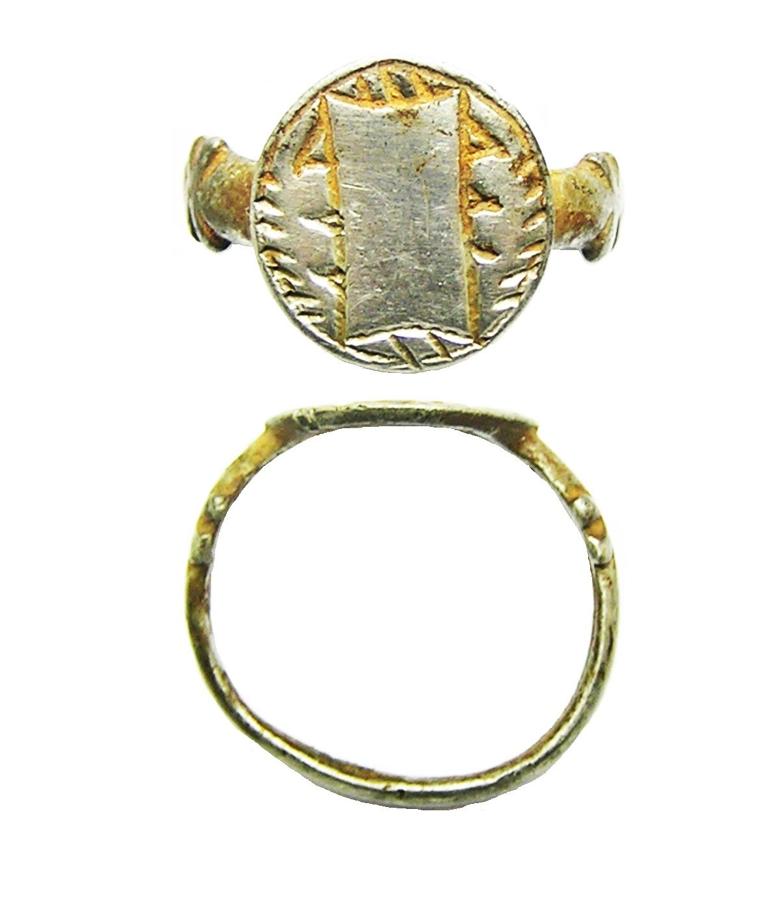 Medieval silver signet ring