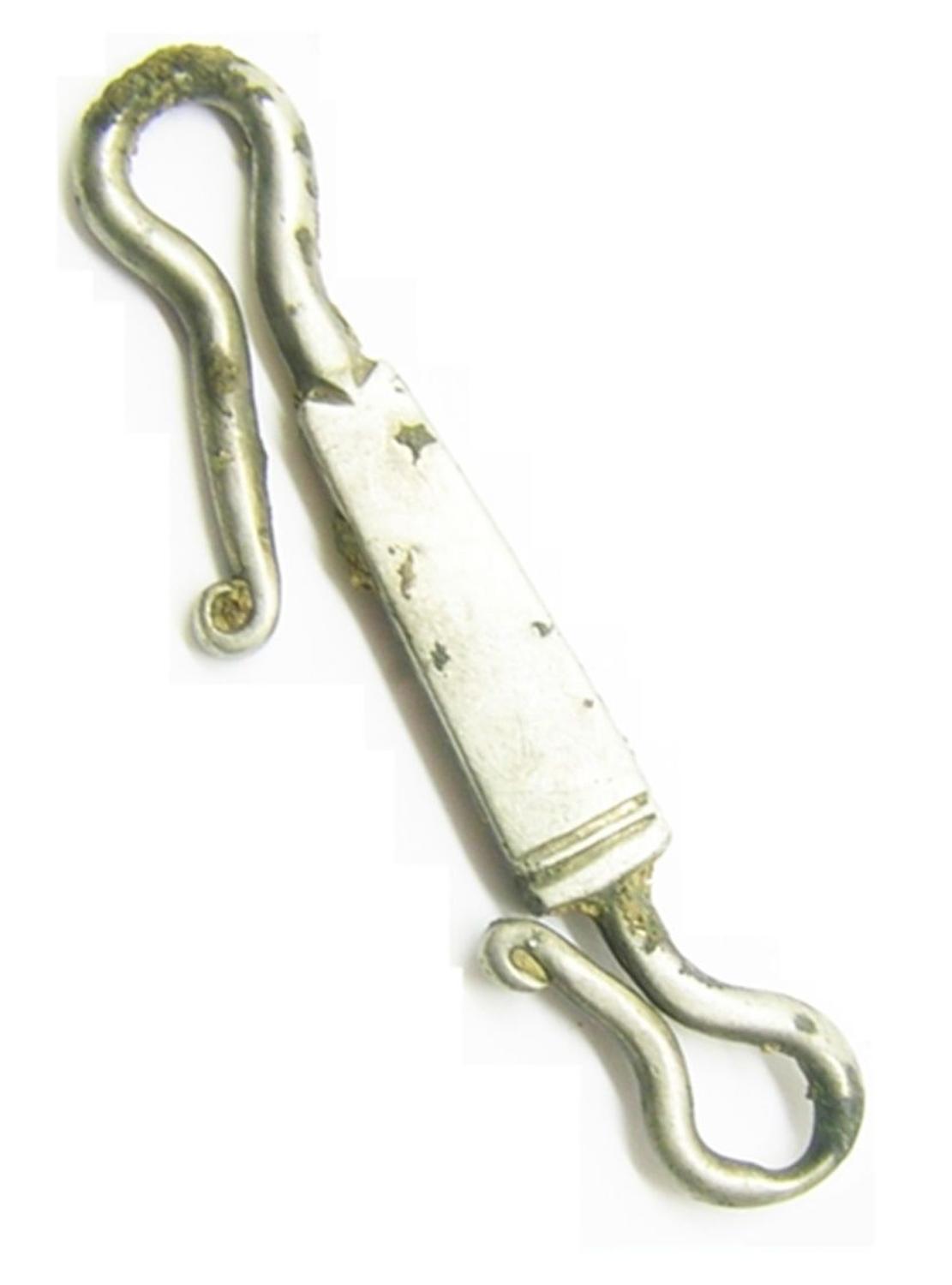 Roman silver necklace fastener hook