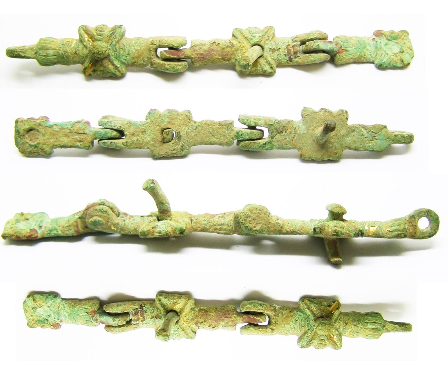Medieval gilt bronze harness fitting