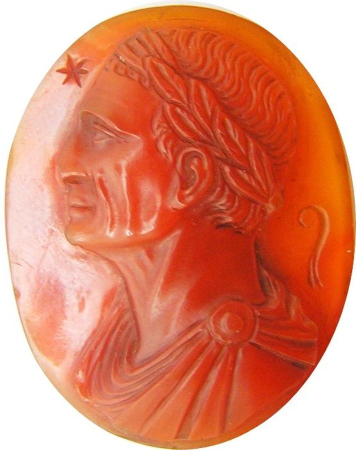 Renaissance hardstone relief cameo of Julius Caesar