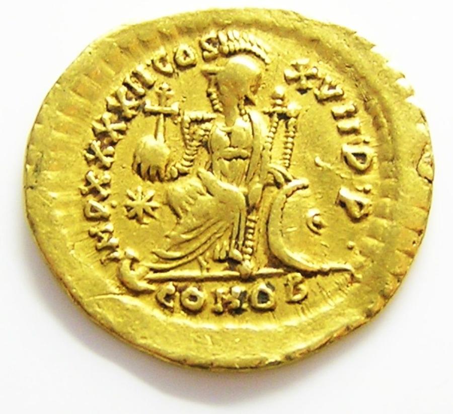 Roman Gold Solidus of Emperor Theodosius II