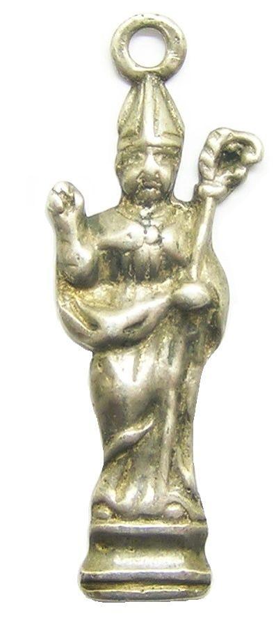 Medieval silver pendant of St. Eligius patron of silversmiths