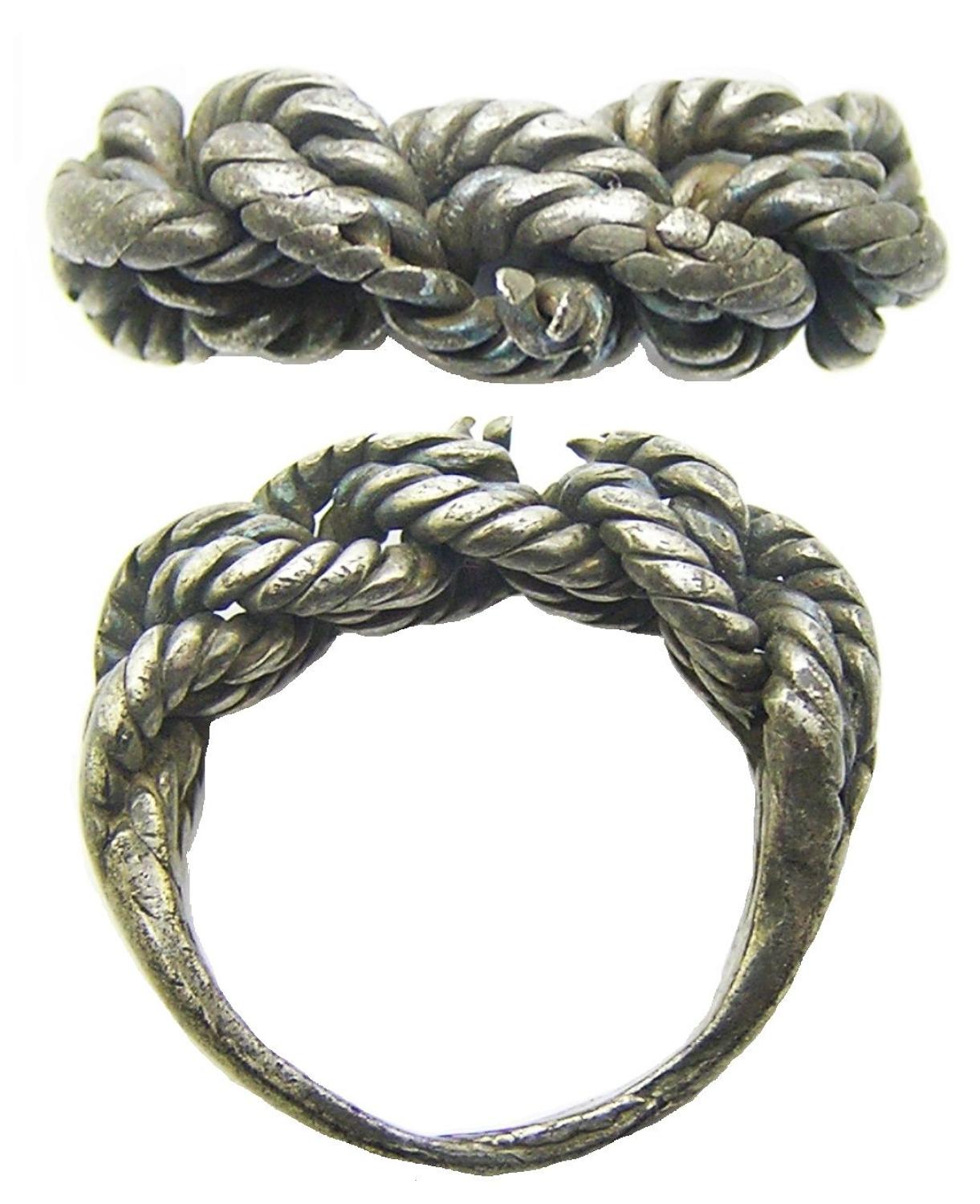 Scandinavian Viking Braided Silver Finger Ring