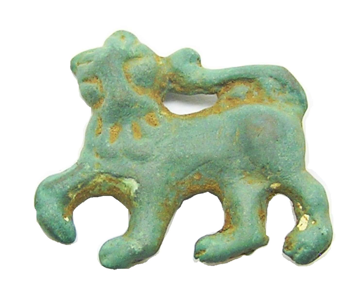 Medieval bronze lion retainers badge
