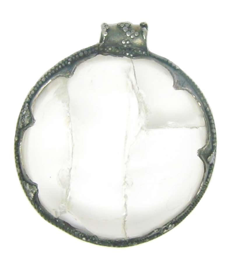 Scandinavian Viking Silver Rock Crystal Pendant