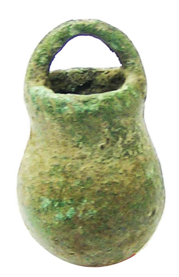 Ancient Roman bronze situla amulet