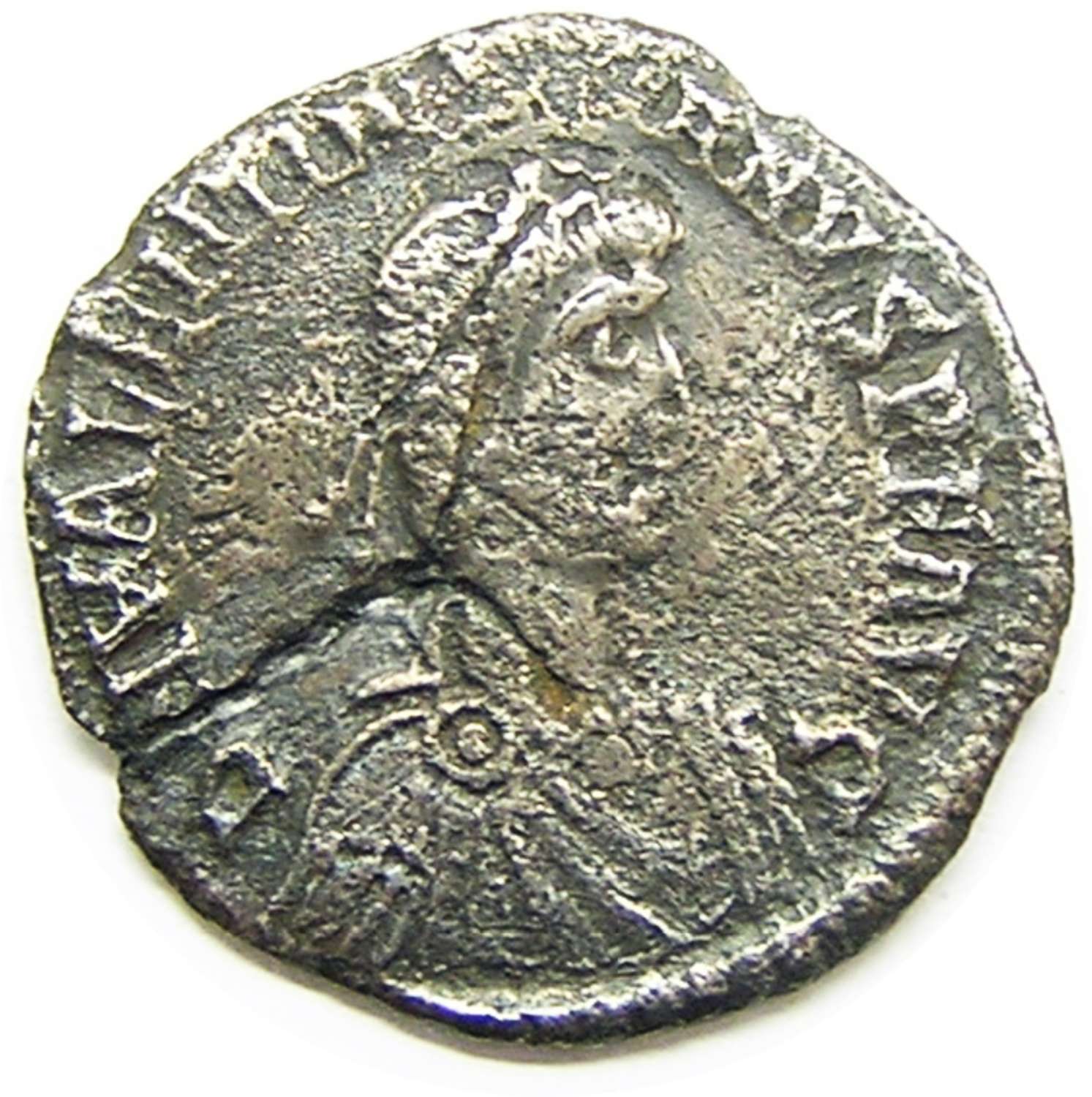 Rare Roman silver light Miliarense of Valentinian II
