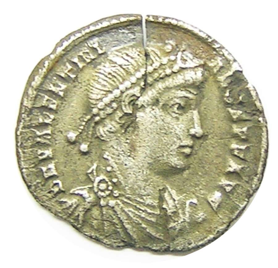 Ancient Roman Silver Siliqua of Emperor Valentinian