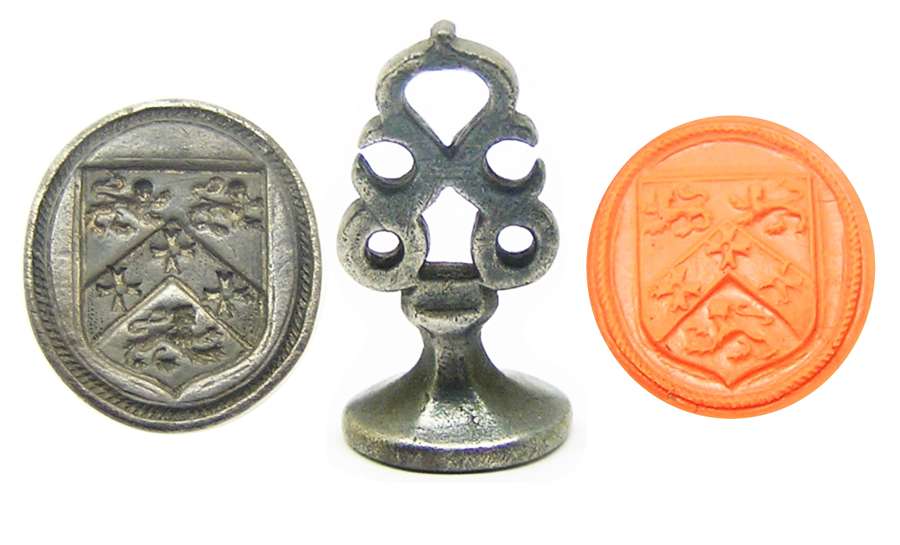 Silver armorial seal of Fowler