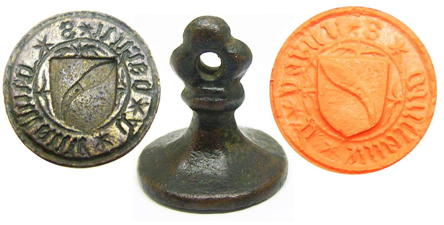 Medieval armorial seal of guilliame de garlen Cutler?