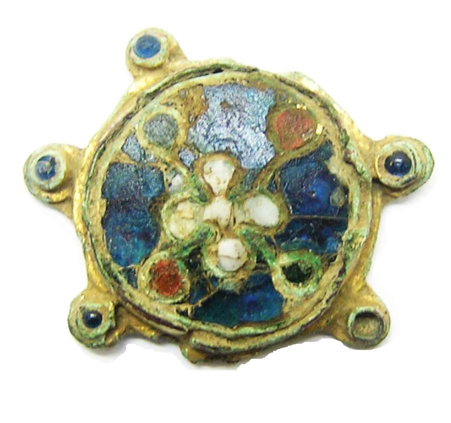 Early Medieval Saxon cloisonné enamelled brooch Saunderton type