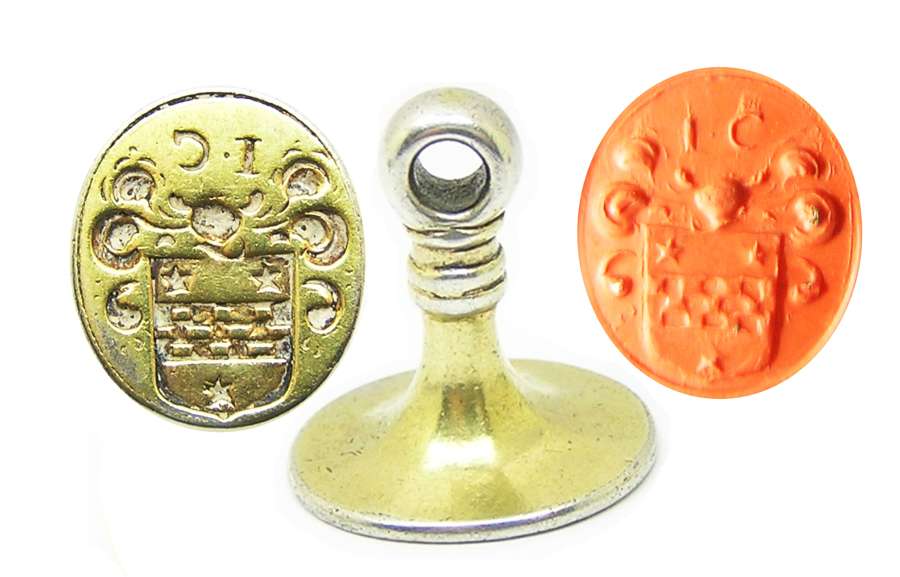 Scottish Silver armorial fob seal I.C. initials