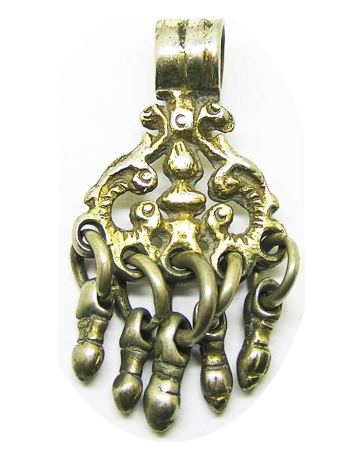 Renaissance silver gilt pendant with tassels