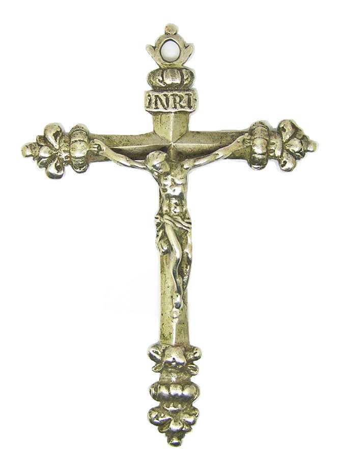 Large and Impressive Renaissance Silver Pectoral Crucifix Pendant