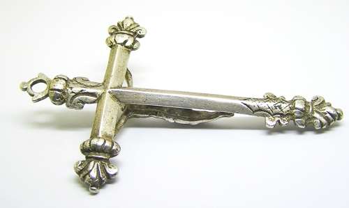 Large and Impressive Renaissance Silver Pectoral Crucifix Pendant