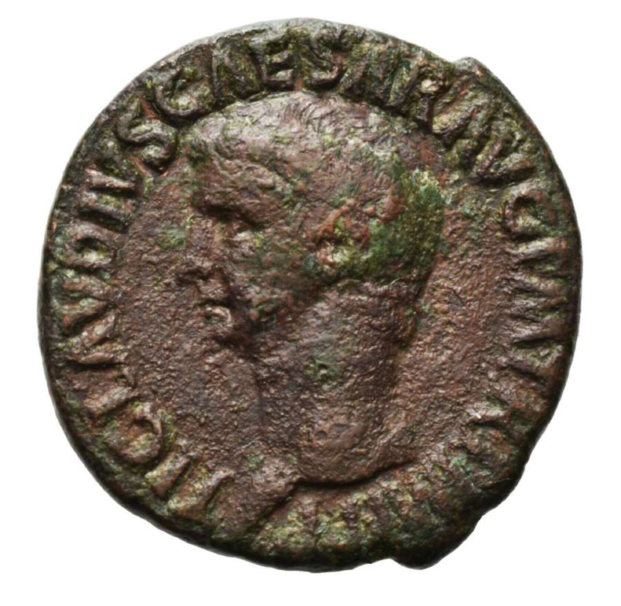Ancient Roman AE As of Emperor Claudius / Minerva