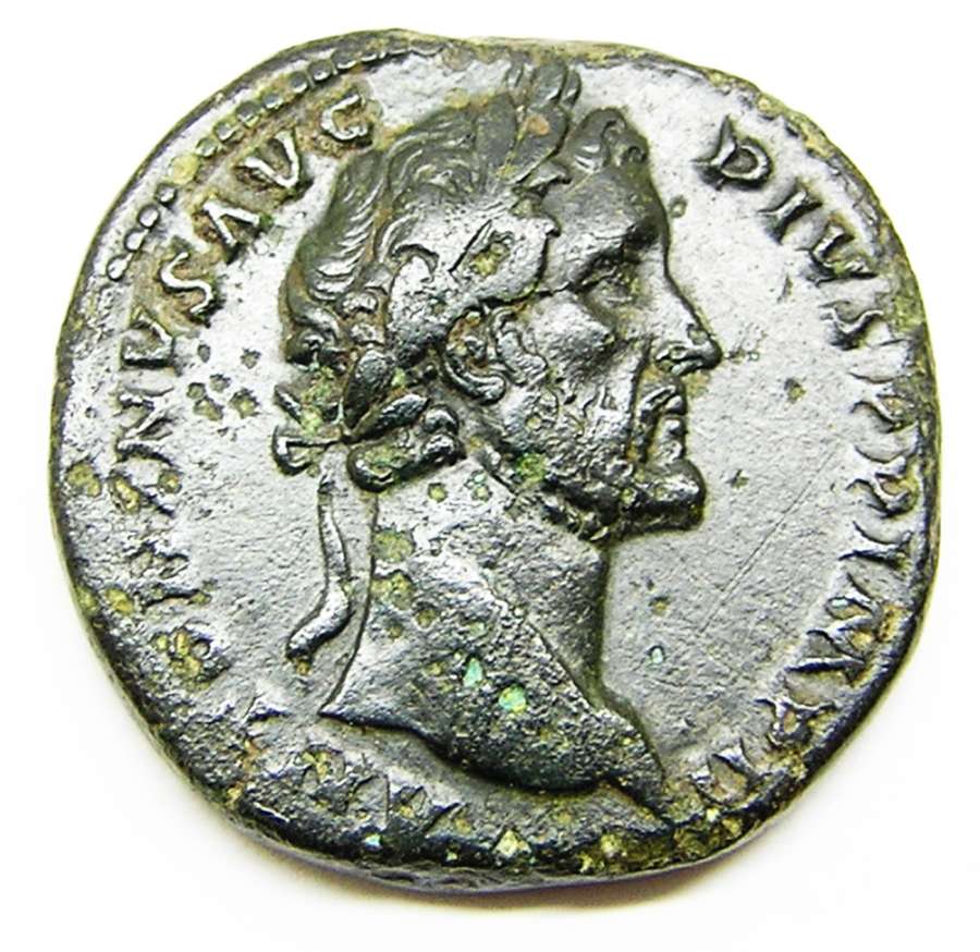 Ancient Roman AE Sestertius of Emperor Antoninus Pius / Rome