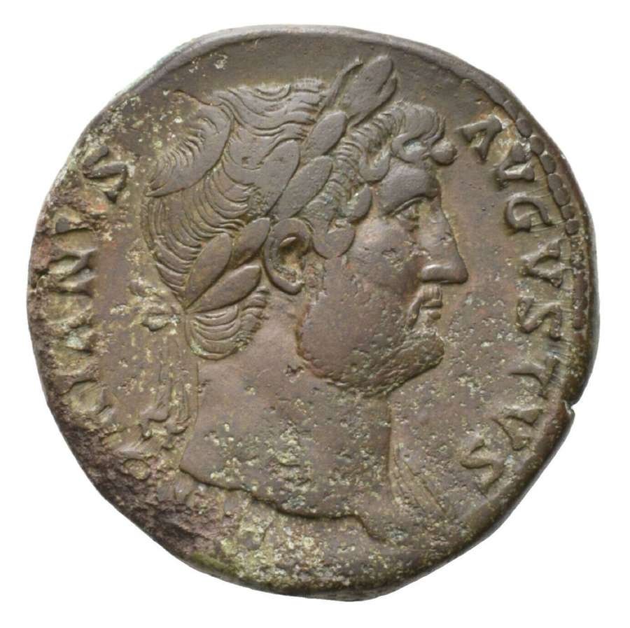 Ancient Roman AE Sestertius of Emperor Hadrian / Roma