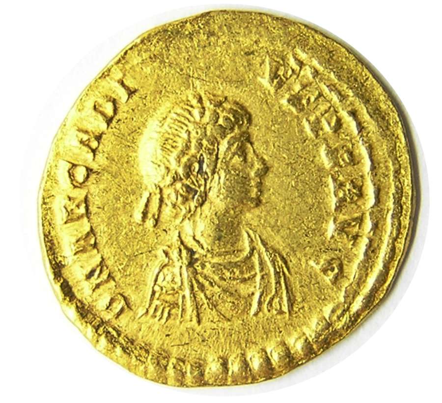 Roman Gold Solidus of Emperor Arcadius Constantinople Mint