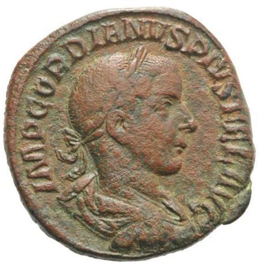 Ancient Roman Æ Sestertius of Emperor Gordian III / Laetitia