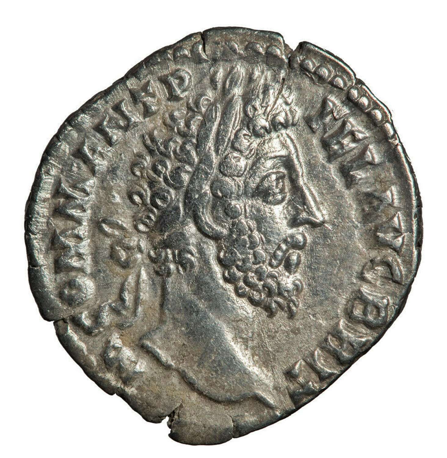 Ancient Roman Silver Denarius of Emperor Commodus