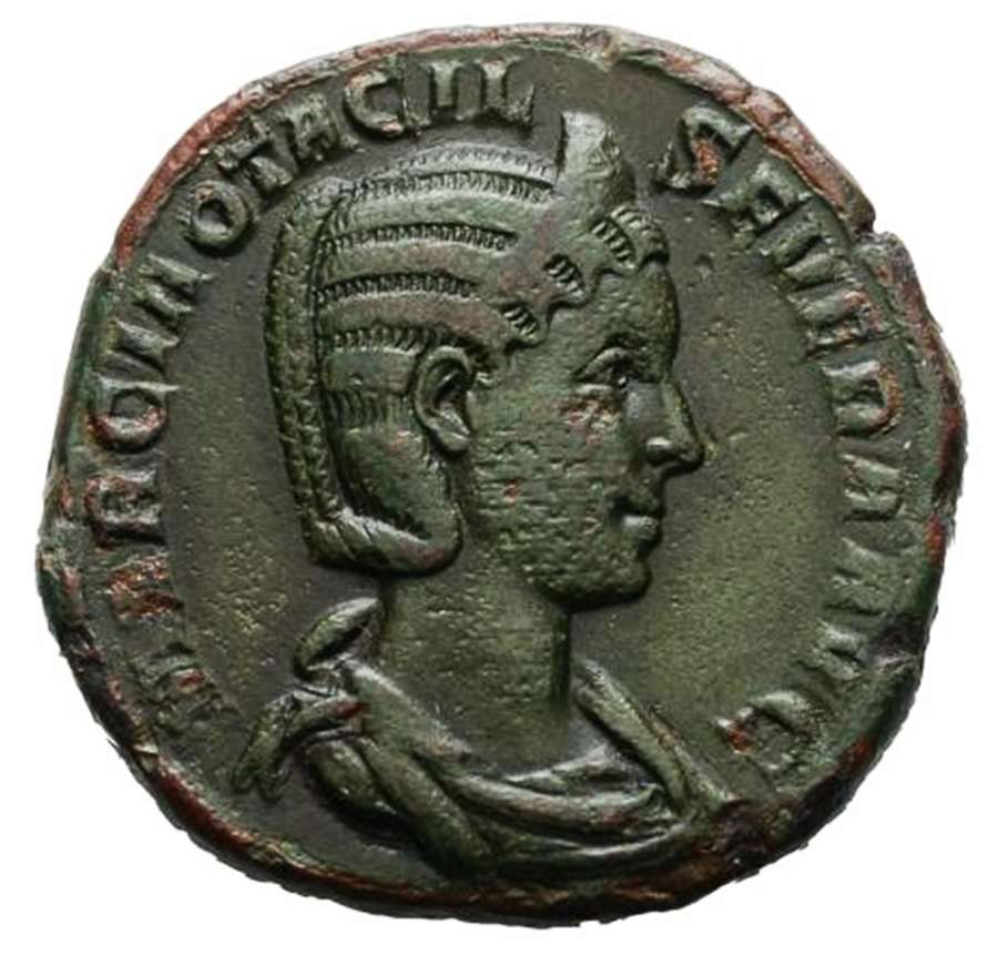 Ancient Roman AE Sestertius of Empress Otacilia Severa / Concordia