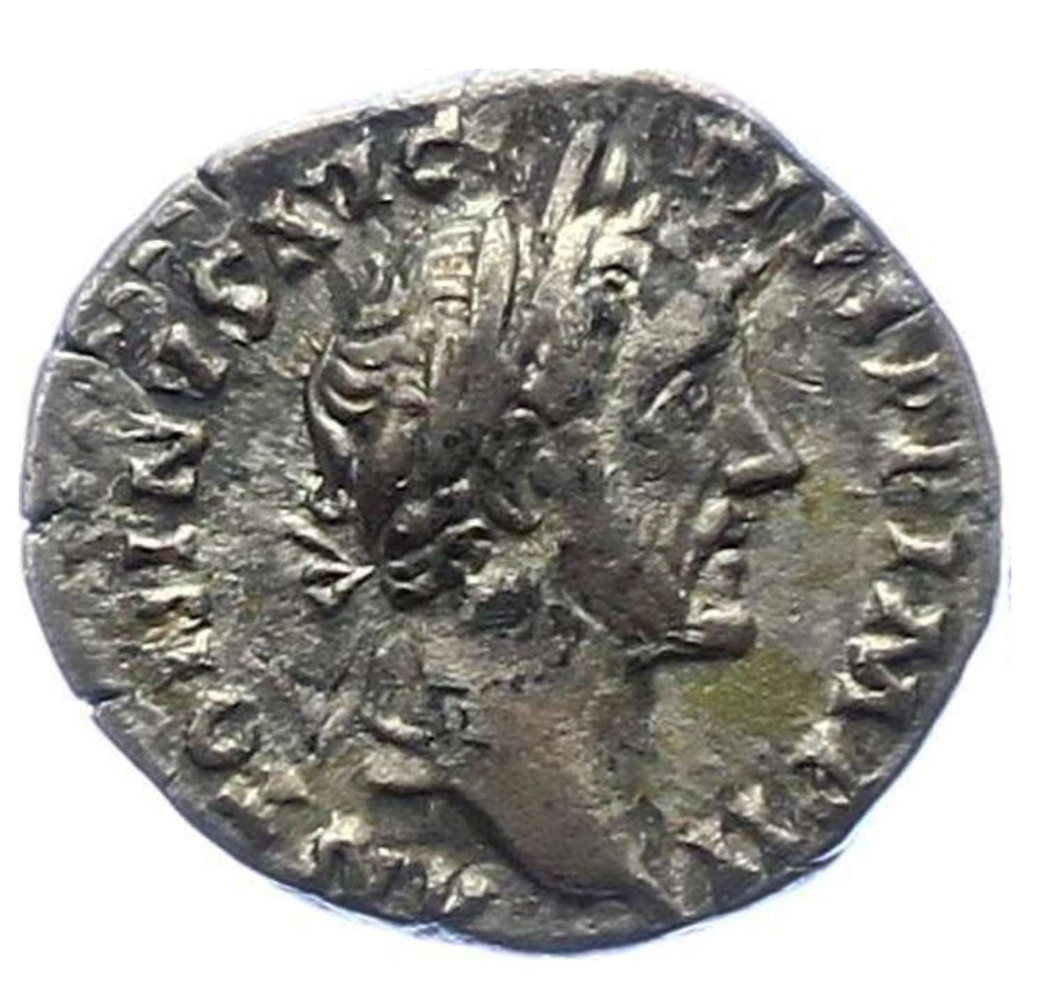 Ancient Roman Silver Denarius of Emperor Antoninus Pius / Anonna