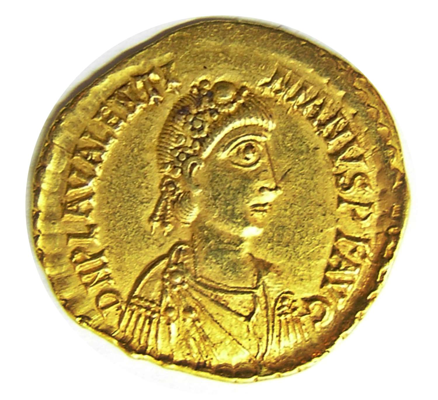 Late Roman Gold Solidus of Emperor Valentinian III Rome Mint