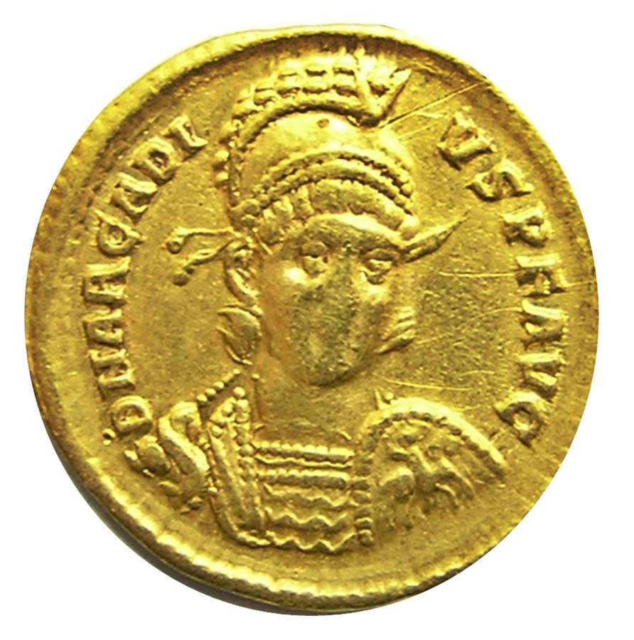 Roman Gold Solidus of Emperor Arcadius Constantinople