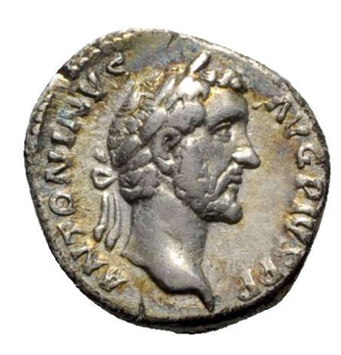 Ancient Roman Silver Denarius of Emperor Antoninus Pius /