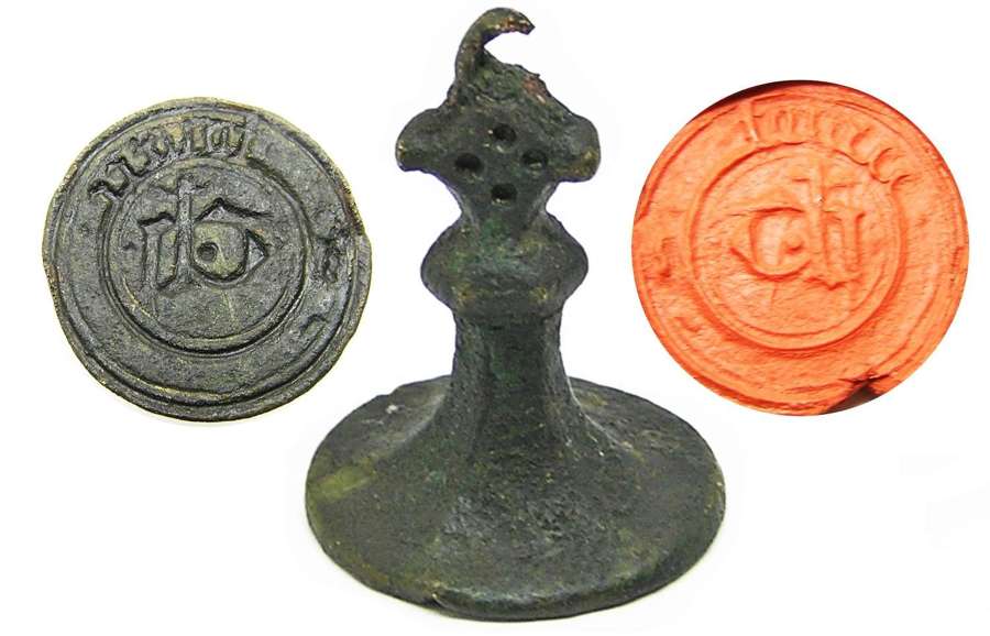 Medieval bronze seal matrice rough cast / unfinished interesting!