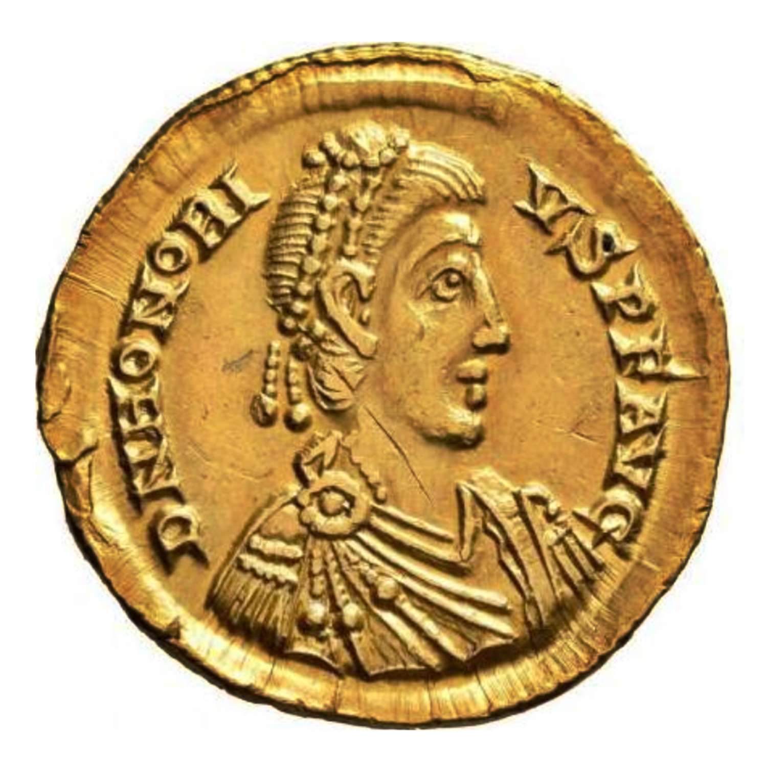 Roman gold solidus of emperor Honorius / Rome