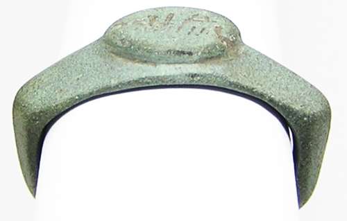 Roman bronze finger ring Henig type VIII plough
