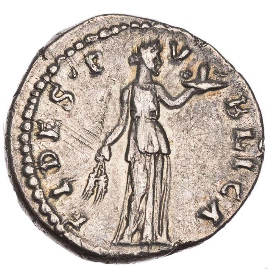 Roman Silver Denarius of Emperor Hadrian / Loyalty of the Public