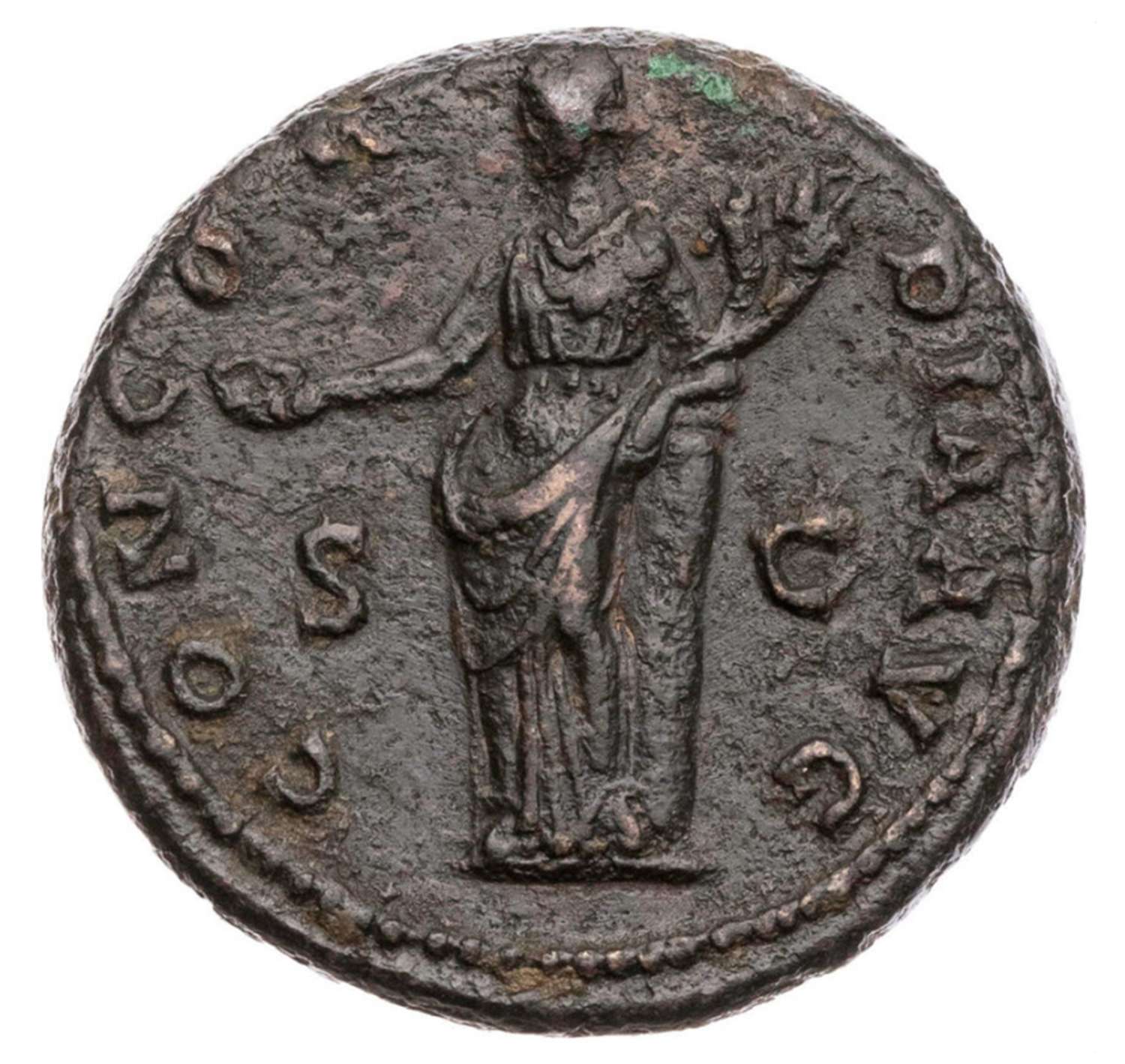 Ancient Roman AE As of Empress Sabina / Harmony