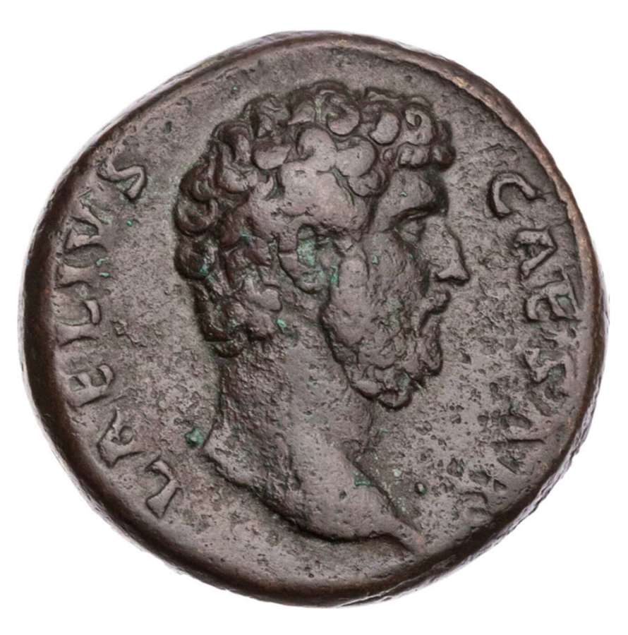 Ancient Roman copper AS of Aelius Caesar / Hope