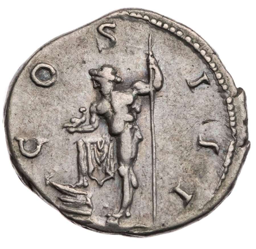 Ancient Roman Silver Denarius of Emperor Hadrian / Neptune