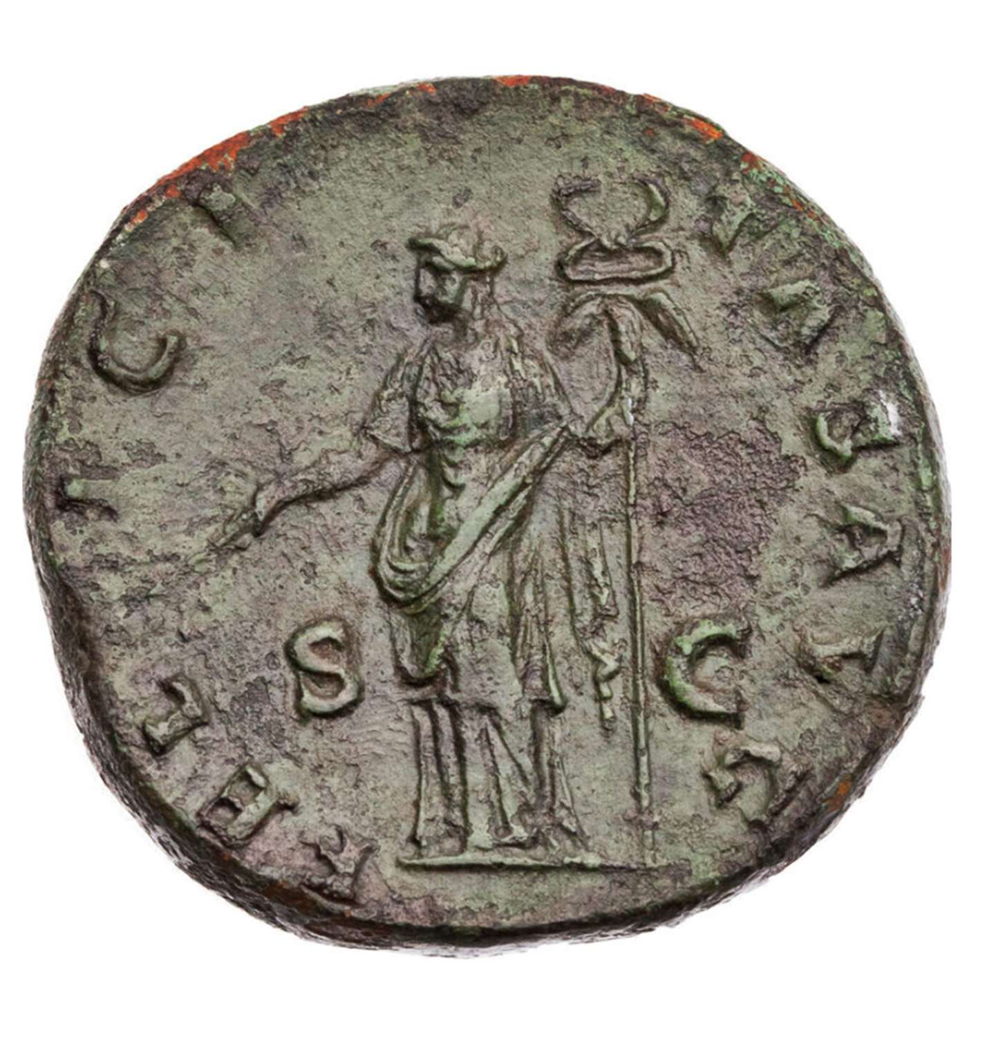 Ancient Roman AE Sestertius of Emperor Hadrian / Good Luck