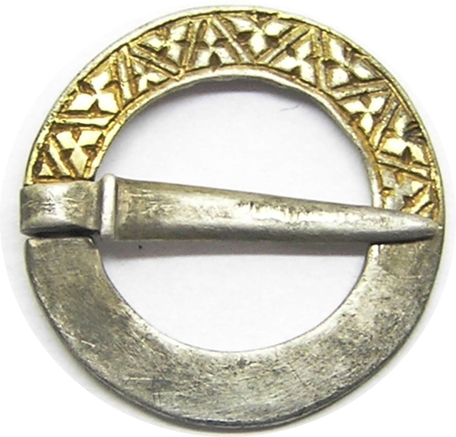 Medieval silver-gilt ring brooch