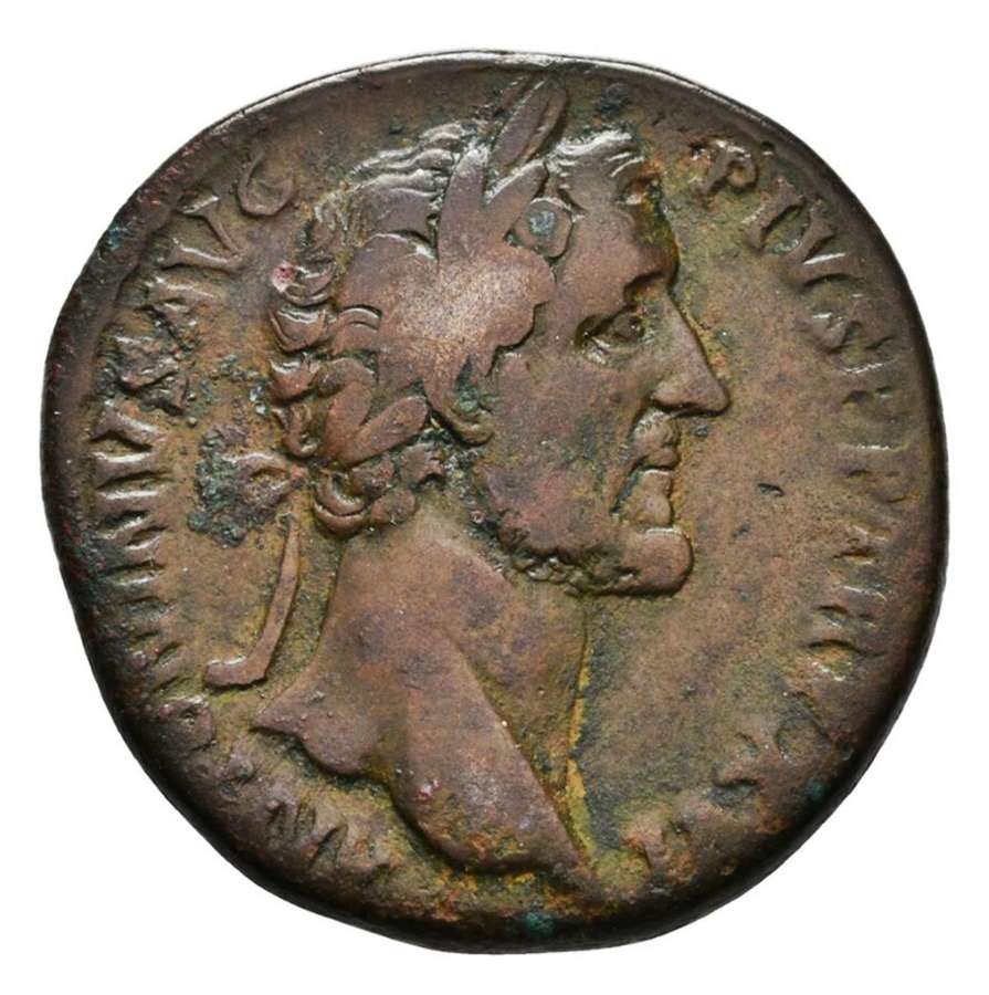 Ancient Roman AE Sestertius of Emperor Antoninus Pius / Indulgence